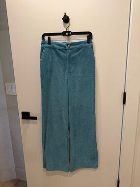 Ciao Lucia Wide Leg Corduroy Jeans in Teal